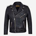 KRUZE Buffed Vintage Leather Biker Jacket