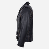KRUZE Buffed Vintage Leather Biker Jacket