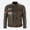 ASTRYX SIZMA Leather Racer Jacket Dirty Brown