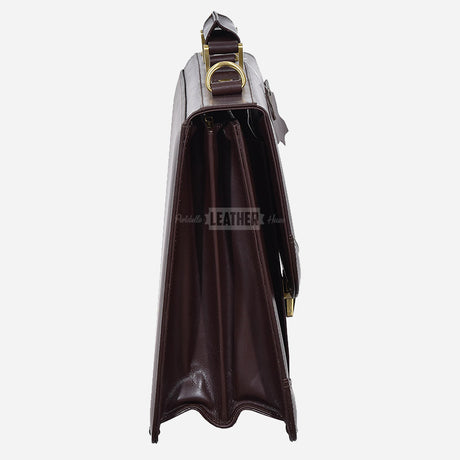 Brown Leather Office Bag Messenger Laptop Briefcase