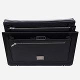 Black Leather Office Bag Messenger Laptop Briefcase