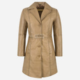 VIONNA Women's 3/4 Length Leather Coat