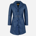 VIONNA Women's 3/4 Length Leather Coat