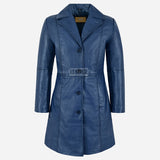 VIONNA Women's 3/4 Length Leather Coat
