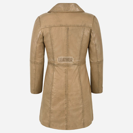 VIONNA Women's 3/4 Length Leather Coat