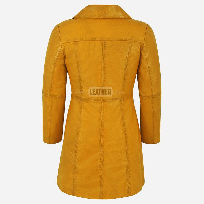 VIONNA Women's 3/4 Length Leather Coat