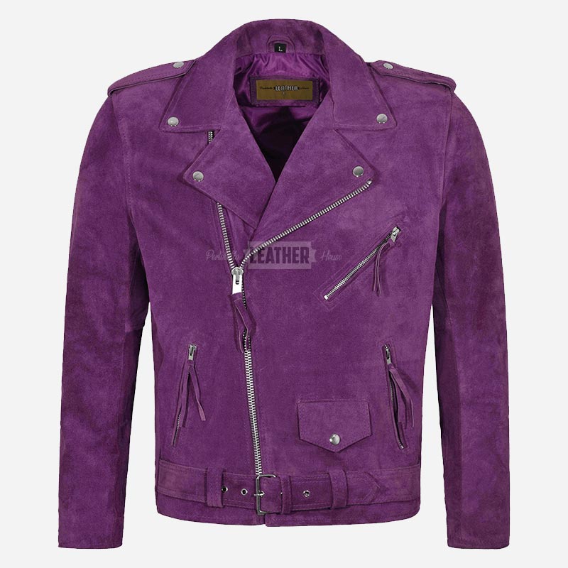 DAVIES Men’s Suede Biker Jacket