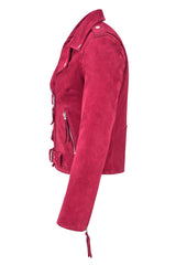 ASTRAE Women’s Suede Biker Jacket