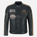 ASTRYX SIZMA Men's Leather Racer Jacket