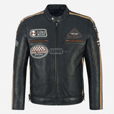 ASTRYX SIZMA Men's Leather Racer Jacket