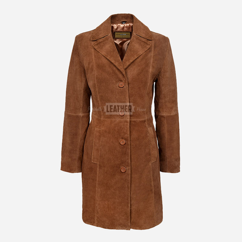 VIONNA Women's 3/4 Length Suede Coat