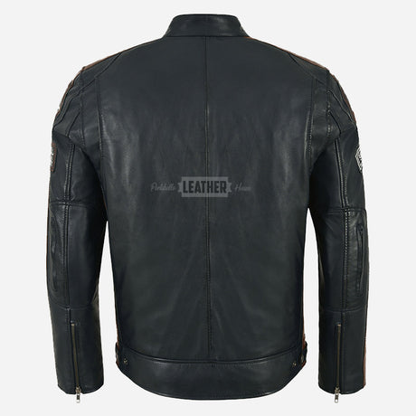 ASTRYX SIZMA Men's Leather Racer Jacket