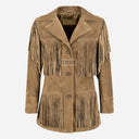 EVOKE Women's Suede Fringe Jacket