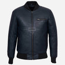 HOUSTON Men's MA-1 Leather Bomber Flight Jacket