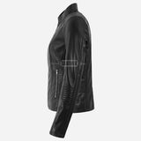 SELSYN Women's Black Leather Jacket