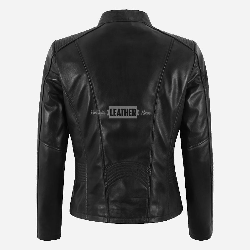 SELSYN Women's Black Leather Jacket
