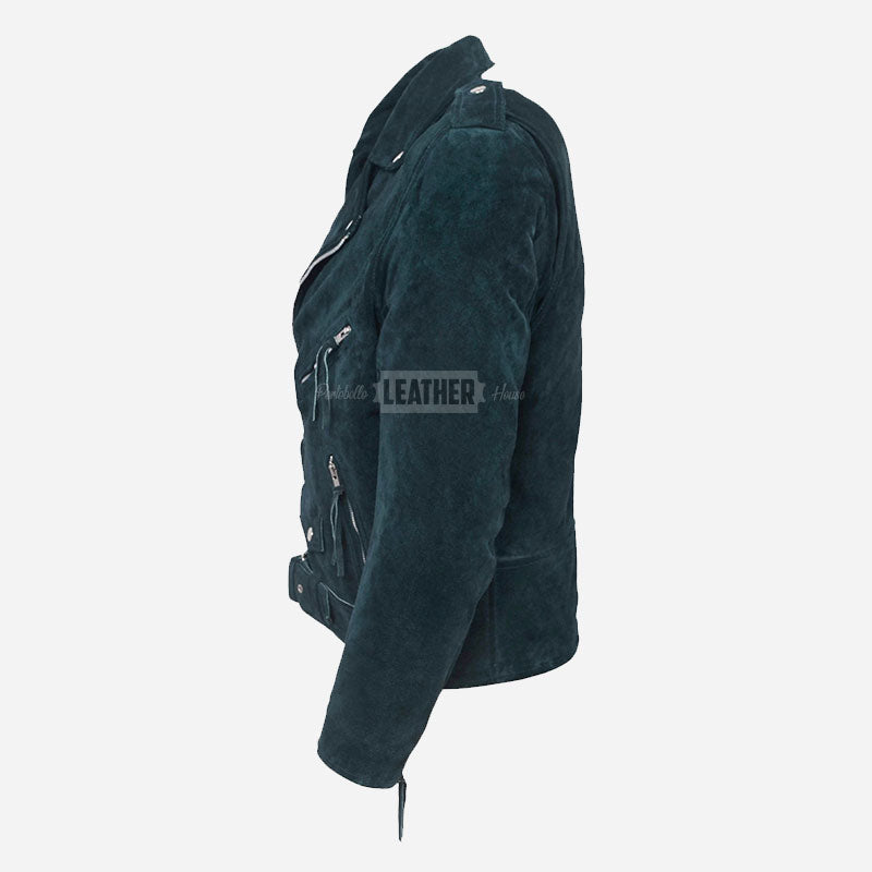DAVIES Men’s Suede Biker Jacket