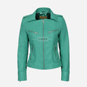 OXVA Centre Zip Leather Biker Jacket