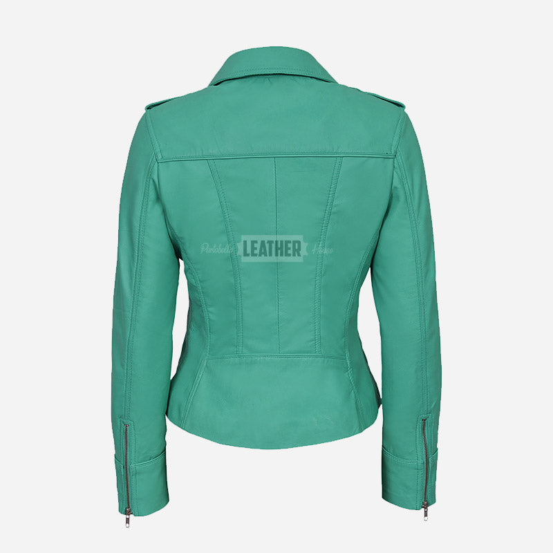 OXVA Centre Zip Leather Biker Jacket