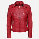 OXVA Centre Zip Leather Biker Jacket