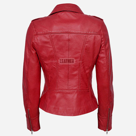 OXVA Centre Zip Leather Biker Jacket