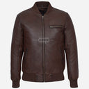 HOUSTON Men's MA-1 Leather Bomber Flight Jacket