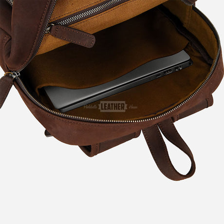 Vintage Leather Backpack Laptop Bag