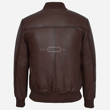 HOUSTON Men's MA-1 Leather Bomber Flight Jacket
