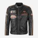 ASTRYX SIZMA Men's Leather Racer Jacket