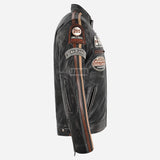 ASTRYX SIZMA Men's Leather Racer Jacket
