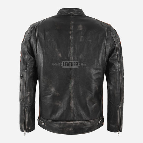 ASTRYX SIZMA Men's Leather Racer Jacket