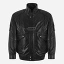 NOVYN Men's Leather Blouson Jacket Black
