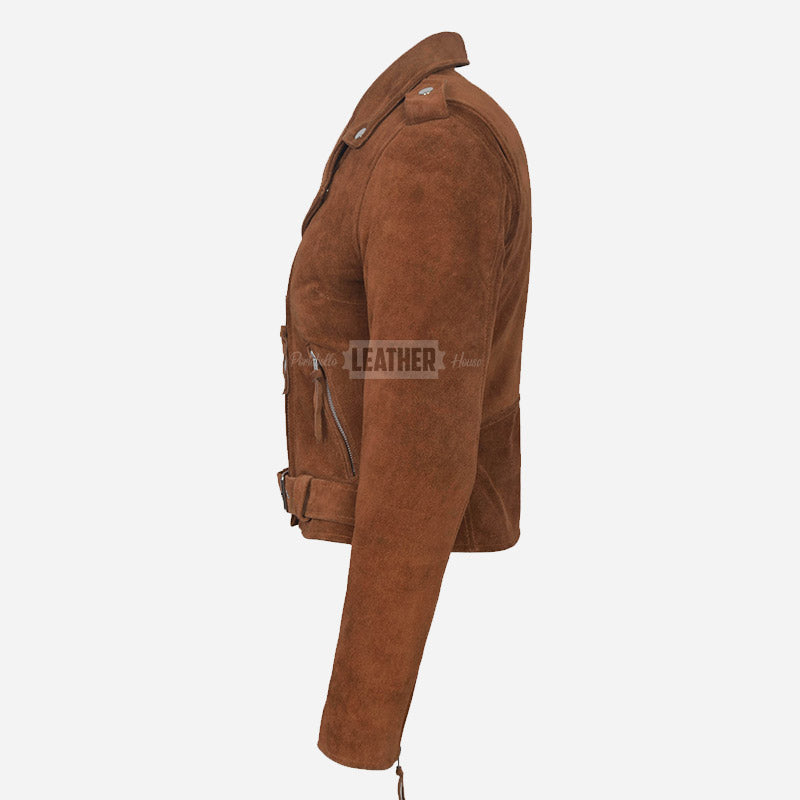 ASTRAE Women’s Suede Biker Jacket
