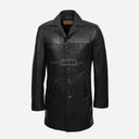 RANIER Men's 3/4 Length Leather Overcoat