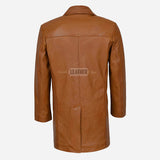 RANIER Men's 3/4 Length Leather Overcoat
