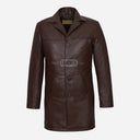 RANIER Men's 3/4 Length Leather Overcoat