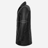 RANIER Men's 3/4 Length Leather Overcoat