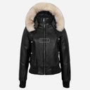 WELLSTONE Women's Hooded Leather Jacket