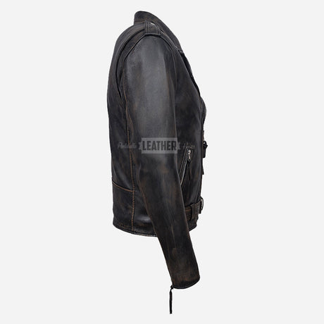 BRUZE Vintage Leather Biker Jacket