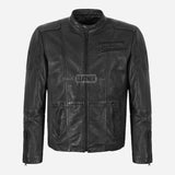 ZULVEN Men's Leather Racer Jacket