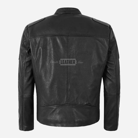 ZULVEN Men's Leather Racer Jacket