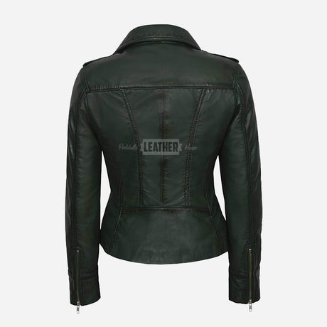 OXVA Centre Zip Leather Biker Jacket