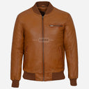 HOUSTON Men's MA-1 Leather Bomber Flight Jacket