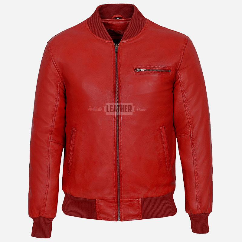 HOUSTON MA-1 Leather Bomber Flight Jacket