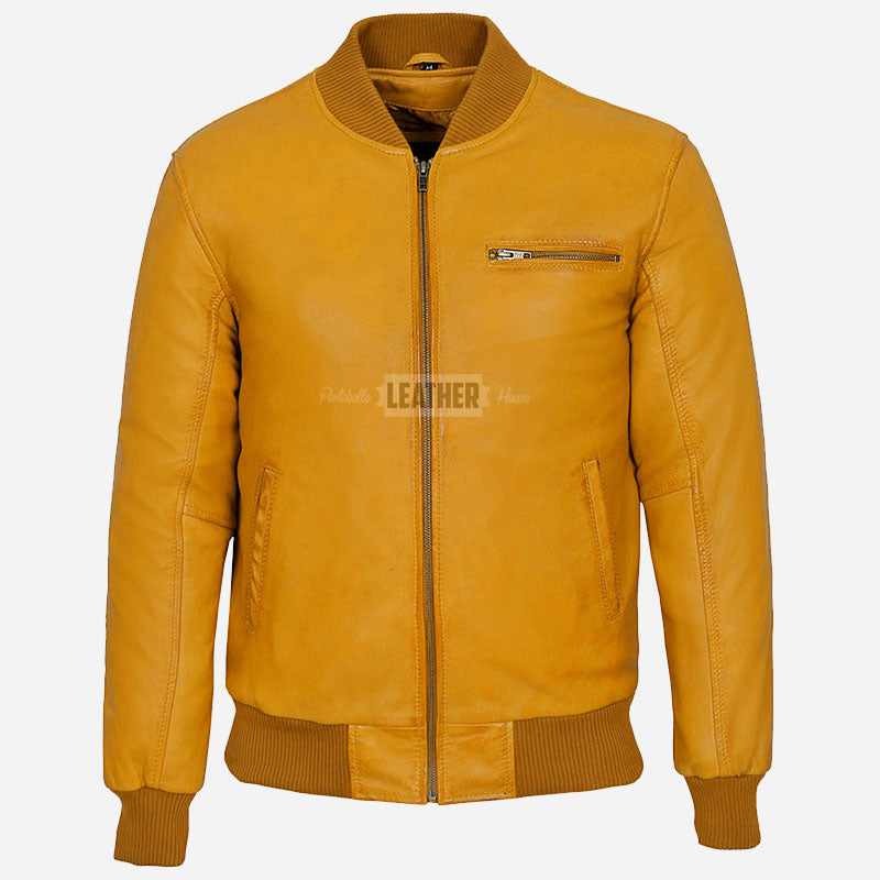 HOUSTON MA-1 Leather Bomber Flight Jacket