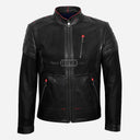 IRONHIDE Black Leather and Fabric Jacket