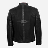 IRONHIDE Black Leather and Fabric Jacket