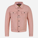 JAXLEY Leather Trucker Denim Jacket for Men
