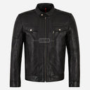 BRAVORN Men's Leather Racer Jacket