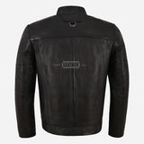 BRAVORN Men's Leather Racer Jacket